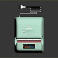 Light Green Electric Nail Trimmer With Digital Display And Red Circular Opening