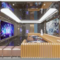 Luxurious KTV Interior With Comfortable Sofa Seating And Large LED Screen 3d model