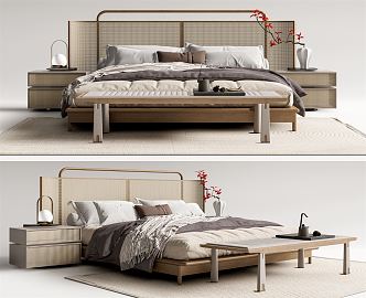 New Chinese Double Bed 3d model