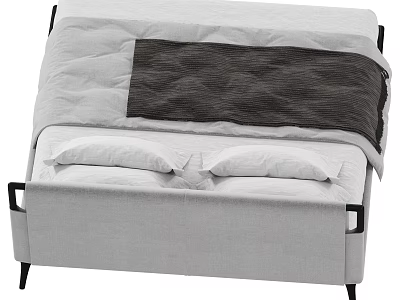 Modern Inflatable Bed With Gray Surface Black Accents And Comfortable Pillows For Indoor Use 3d model