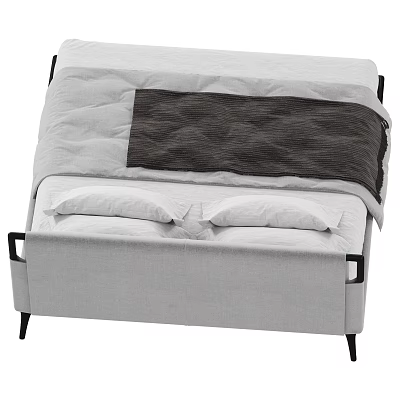 Modern Inflatable Bed With Gray Surface Black Accents And Comfortable Pillows For Indoor Use 3d model