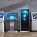 Modern Public Facilities Featuring Interactive Self Service Kiosks And Digital Screens 3d model
