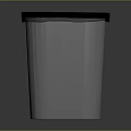 Square Trash Can With White Body And Dark Blue Plastic Lid Design