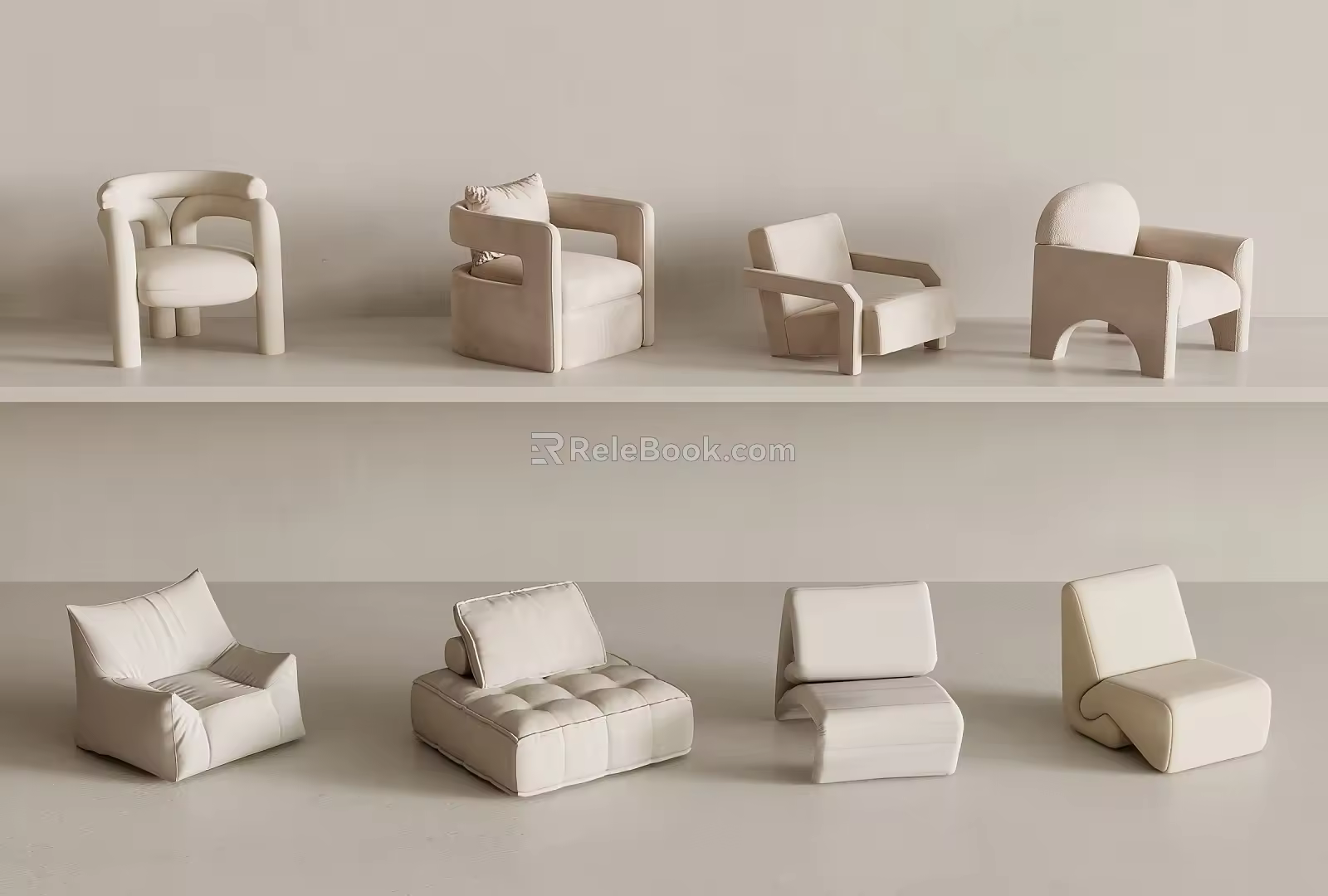 single sofa leisure sofa 3d model