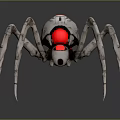 Detailed Mechanical Spider Design With Silver Legs And Red Glowing Eyes