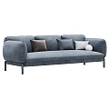 Modern Three Seater Sofa With Various Colors Decorative Pillows And Metal Legs