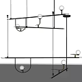 Modern Geometric Chandelier With Black Metal Structure And Multiple Spherical Bulbs Design