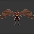 Mythical Bird Like Creature With Large Brown Wings And Humanoid Body Standing