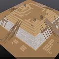 Ancient Pyramid Step Structure With Stone Blocks Construction Scaffolding And Details