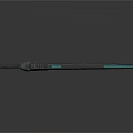 Tactical Weapon With Black Body And Teal Accents In Modern Design