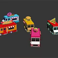Modern Bus Cartoon Bus Toy Bus 3d model