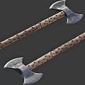 Traditional Battle Axes with Wooden Riveted Handles Metal Heads and Loop Ends