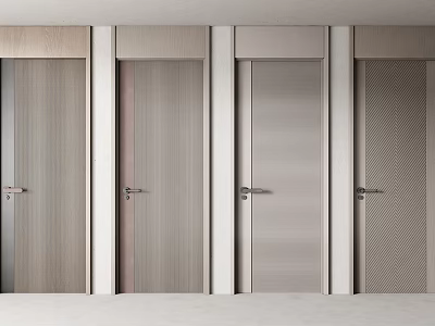 Modern Hinged Doors In Various Textured Designs And Neutral Tones 3d model