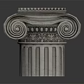 Ornate Classical Architectural Capital with Intricate Scrolls and Detailed Carvings Design