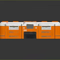 Sturdy Orange Storage Case Design With White Edges And Multiple Compartments 3d model