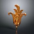 Golden Floral Shaped Decorative Ornament For Home Living Accessories