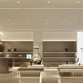 MUZIJIE Store With Grey Wall Layered Shelves Flower Vases And Decorative Items On Display Counter