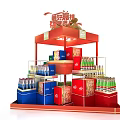 Retail Promotional Display Equipment for New Store Opening Promotion with Shelves and Product Arrangement