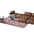 Modern Sofa Coffee Table Combination Multi-person Sofa Leisure Chair Carpet 3d model
