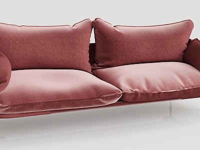 Red Silk Sofa Modern Double Sofa model