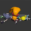 Vibrant Cartoon Girl Characters With Various Hairstyles Colorful Outfits And Dynamic Poses