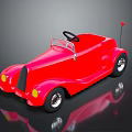 Vibrant Red Toy Convertible Car With Steering Wheel Antenna And Shiny Wheels