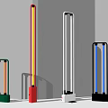 Colorful Modern Floor Lamps with LED Light Tubes in Red White Black Green Designs