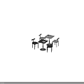 Modern Table and Chair Set Design with White Black Colors and Metal Base