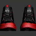 Modern Red And Black Shiny Sneakers With Reflective Upper For Daily Wear