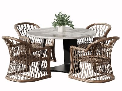 Modern Outdoor Table and Chair Rattan Casual Table and Chair model