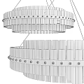 Elegant Modern Chandelier With Crystal Strips And Golden Metal Frames For Interior Design
