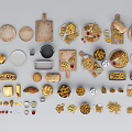 Assorted Fast Food Items Including Fries Chips Hot Dogs And Cold Drinks