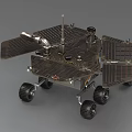 Lunar Rover Model With Solar Panels Wheels And Scientific Instruments