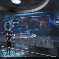 Smart Construction Command Dispatch Platform With 3D City Model And Data Visualization Screens