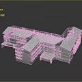 Aerial View Planning Of Multi Story Multi Wing Building With Dark Roof And Modern Exterior
