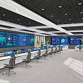 modern monitoring room office command center 3d model