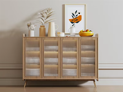 Modern Sideboard Side Cabinet Entrance Cabinet Solid Wood Storage Cabinet Storage Cabinet Glass Cabinet Decorative Cabinet 3d model