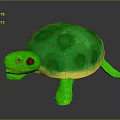 Cute Stuffed Turtle Toy With Green Shell Yellow Edges And Red Eyes