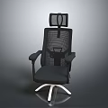 Modern Office Chair With Mesh Back Armrests And White Base Design
