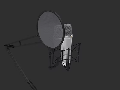 Professional Musical Instruments and Art Supplies with Microphone Pop Filter Stand and Shock Mount 3d model