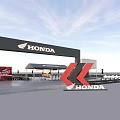 Efficient Road Facilities In Parking Layout With Lanes Signage Kiosk And Grass Area