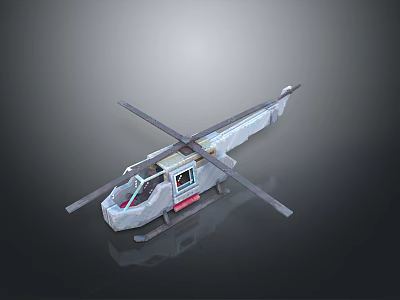 Detailed 3D Helicopter Model Featuring Rotors and Fuselage Structure 3d model