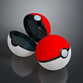 Poké Balls Display Open and Closed States with Red White Black Design and Buttons
