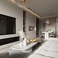 Modern Bright Open Living And Dining Room Interior Design With Large Floor To Ceiling Windows