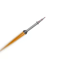 Military Missile Weapon Flying With Orange Flame And Gray Body Red Tip