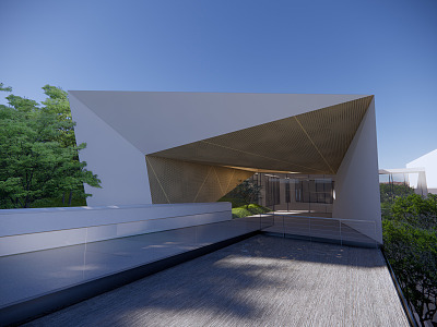 Modern Art Museum Demonstration Area Landscape 3d model