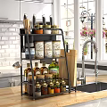 Elegant Modern Bathroom Cabinet Rack With Multiple Storage Shelves And Toiletries In Bright Space