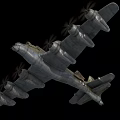 Vintage Military Fighter Aircraft With Multi Propellers Wings And Star Insignia