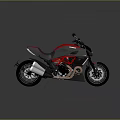 Ducati Motorcycle With Sleek Modern Design Black Red Copper Color Red Frame Copper Exhaust