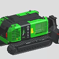 Green Wirtgen Tracked Construction Machine With Heavy Duty Tracks And Structure 3d model